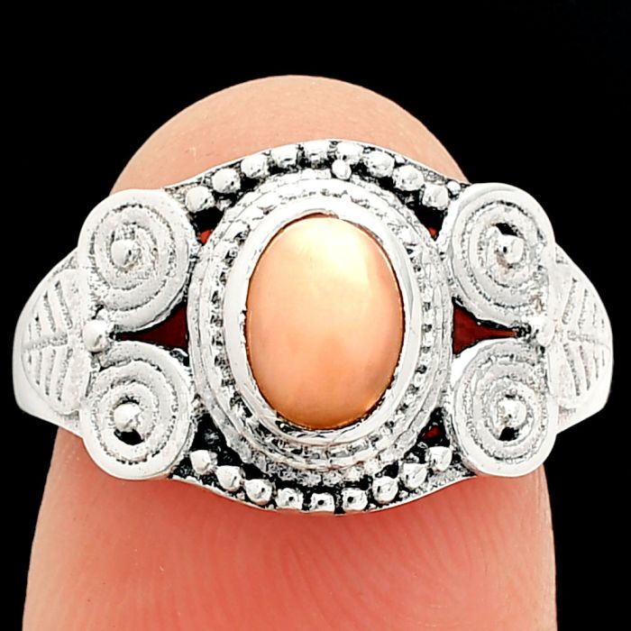 Pink Opal Ring size-7 SDR233787 R-1280, 5x7 mm