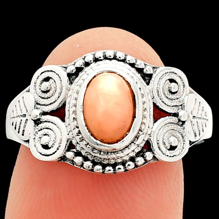 Pink Opal Ring size-8 SDR233789 R-1280, 5x7 mm