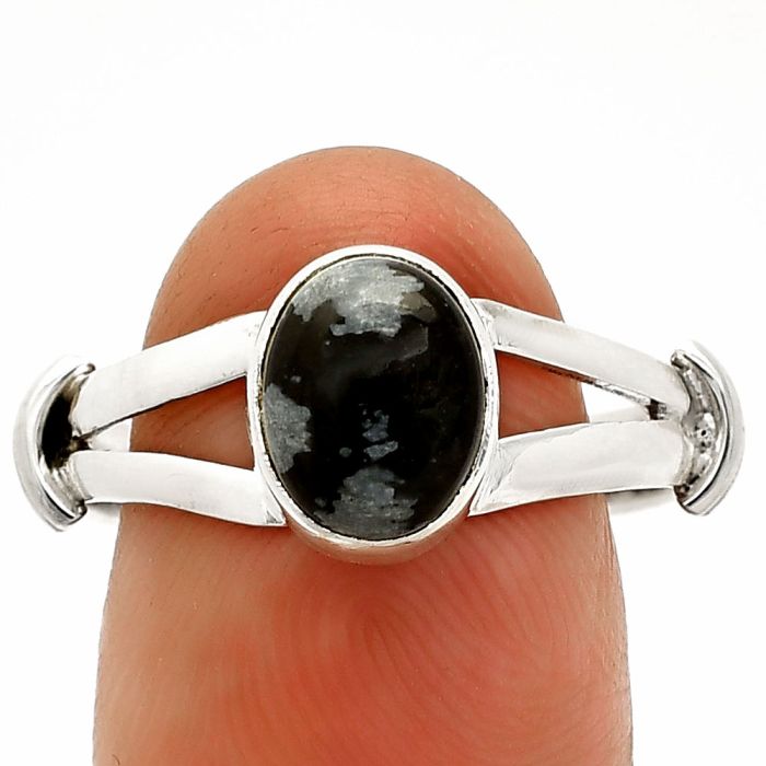 Snow Flake Obsidian Ring size-9.5 SDR233834 R-1472, 7x9 mm