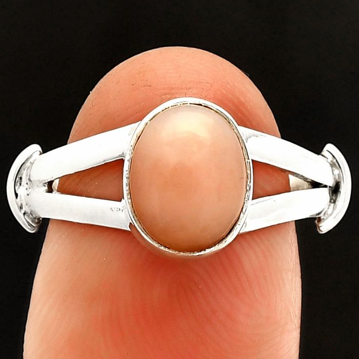 Pink Opal Ring size-7 SDR233864 R-1472, 7x9 mm