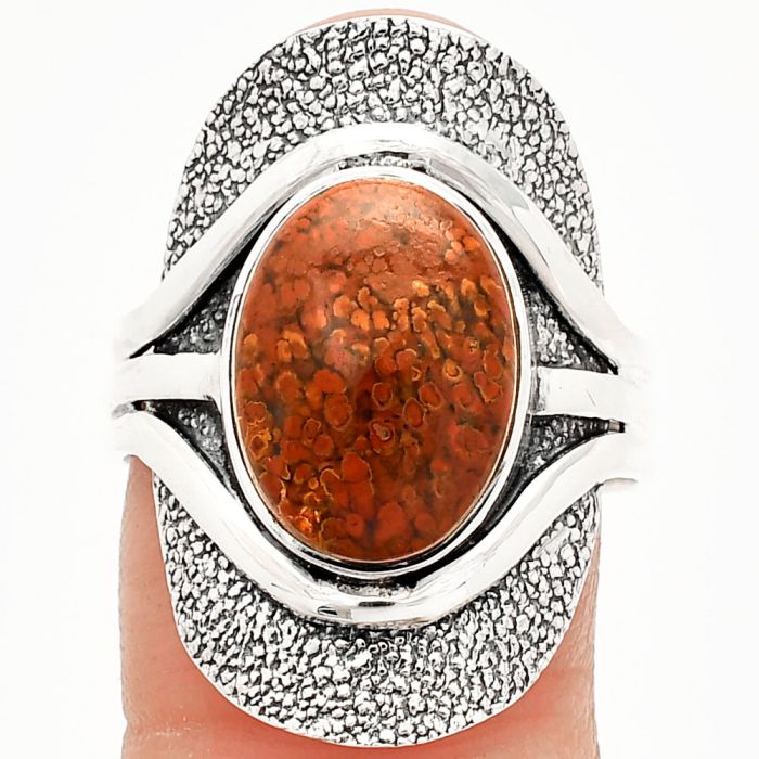 Red Moss Agate Ring size-9 SDR234045 R-1402, 10x14 mm