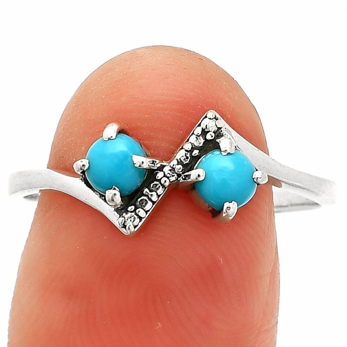 Sleeping Beauty Turquoise Ring size-7 SDR234461 R-1184, 4x4 mm
