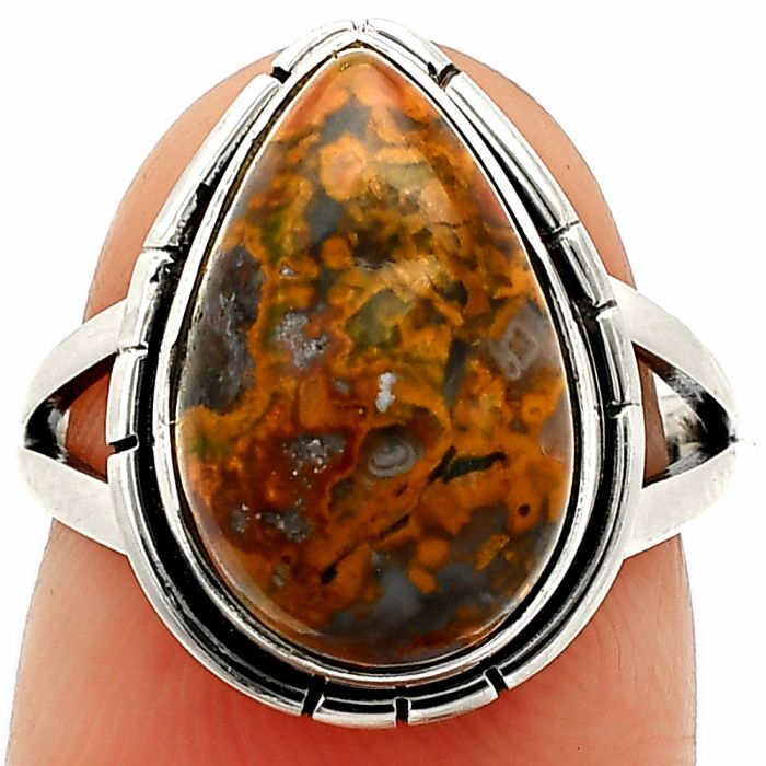 Rare Cady Mountain Agate Ring size-6 SDR234574 R-1012, 10x15 mm