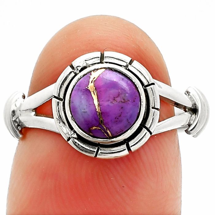 Copper Purple Turquoise Ring size-7.5 SDR234941 R-1533, 7x7 mm