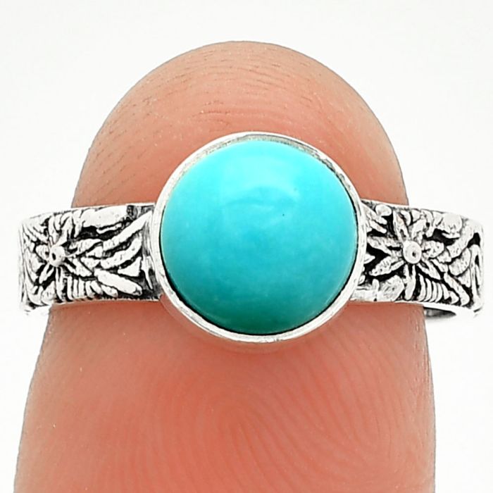 Sleeping Beauty Turquoise Ring size-7 SDR235156 R-1055, 8x8 mm