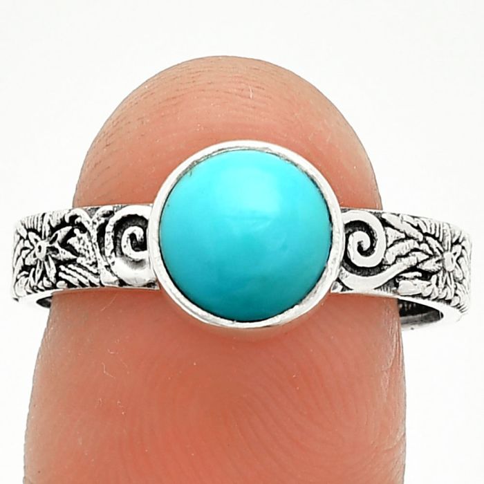 Sleeping Beauty Turquoise Ring size-9 SDR235174 R-1055, 8x8 mm