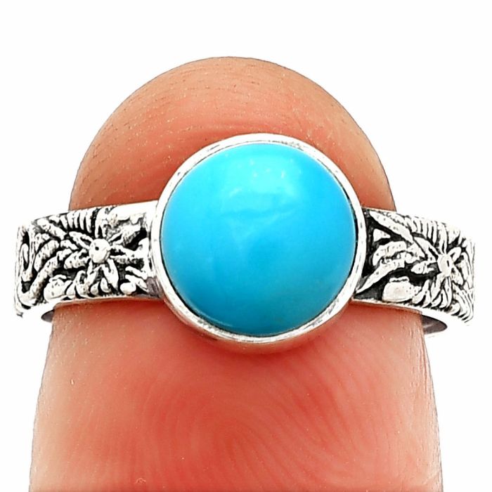 Sleeping Beauty Turquoise Ring size-7 SDR235220 R-1055, 8x8 mm