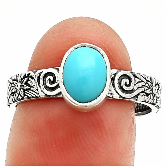 Sleeping Beauty Turquoise Ring size-9 SDR235272 R-1055, 6x8 mm