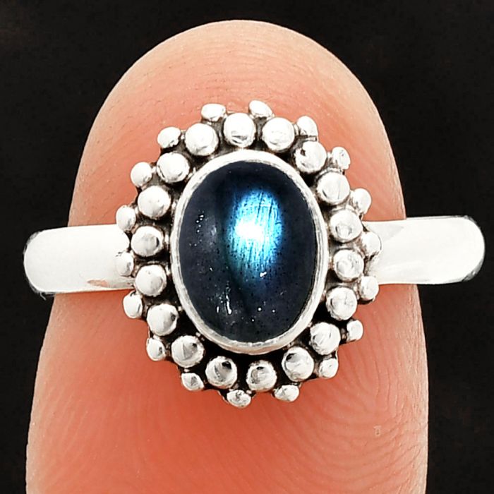 Blue Labradorite Ring size-8 SDR235378 R-1095, 6x8 mm
