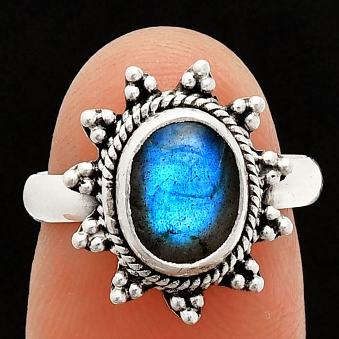 Blue Labradorite Ring size-6.5 SDR235416 R-1095, 7x9 mm