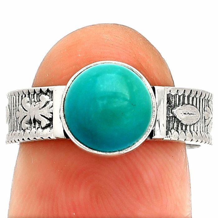 Sleeping Beauty Turquoise Ring size-7 SDR235500 R-1058, 8x8 mm