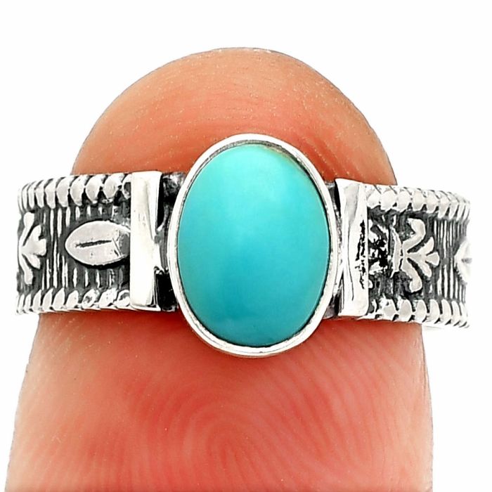 Sleeping Beauty Turquoise Ring size-6 SDR235524 R-1058, 6x8 mm