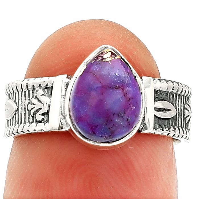 Copper Purple Turquoise Ring size-6 SDR235536 R-1058, 7x9 mm