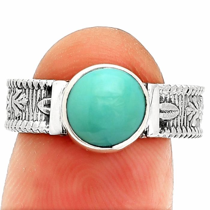 Sleeping Beauty Turquoise Ring size-8 SDR235541 R-1058, 8x8 mm