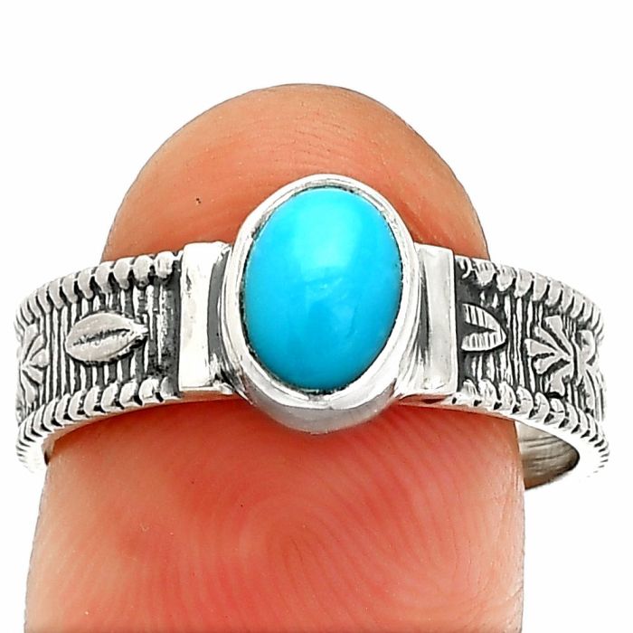 Sleeping Beauty Turquoise Ring size-8.5 SDR235557 R-1058, 6x8 mm