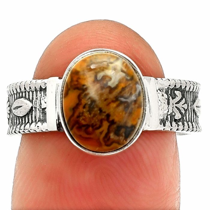 Rare Cady Mountain Agate Ring size-8 SDR235567 R-1058, 8x10 mm