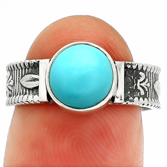 Sleeping Beauty Turquoise Ring size-7 SDR235616 R-1058, 8x8 mm