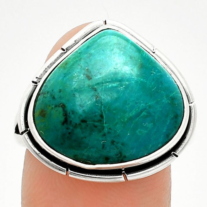 Azurite Chrysocolla Ring size-10 SDR235714 R-1012, 16x18 mm