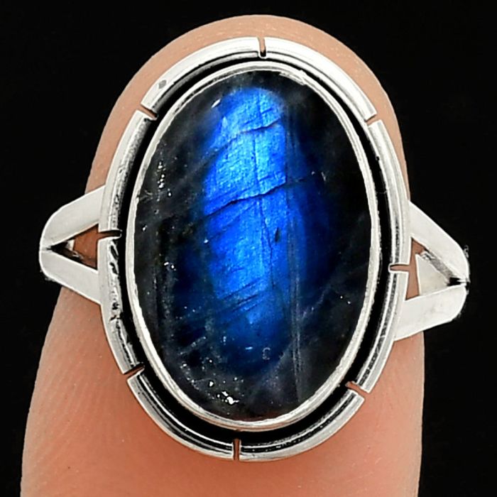Blue Fire Labradorite Ring size-7 SDR235853 R-1012, 10x15 mm
