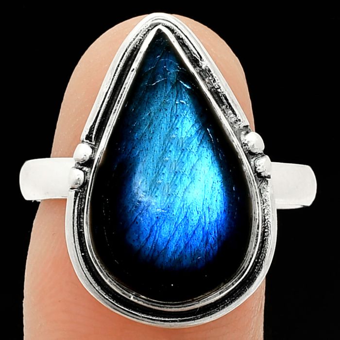 Blue Fire Labradorite Ring size-10 SDR236143 R-1175, 12x19 mm