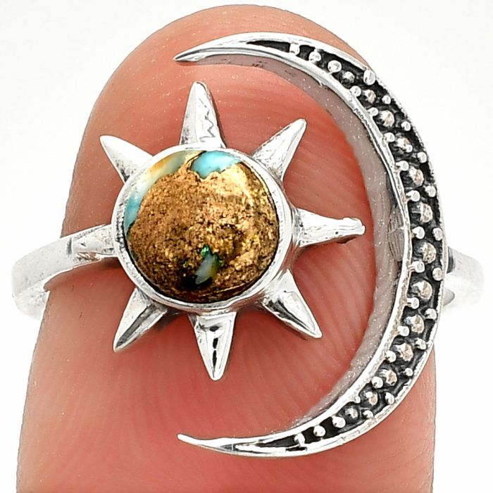 Star Moon - Spiny Oyster Turquoise Ring size-7 SDR236229 R-1015, 6x6 mm