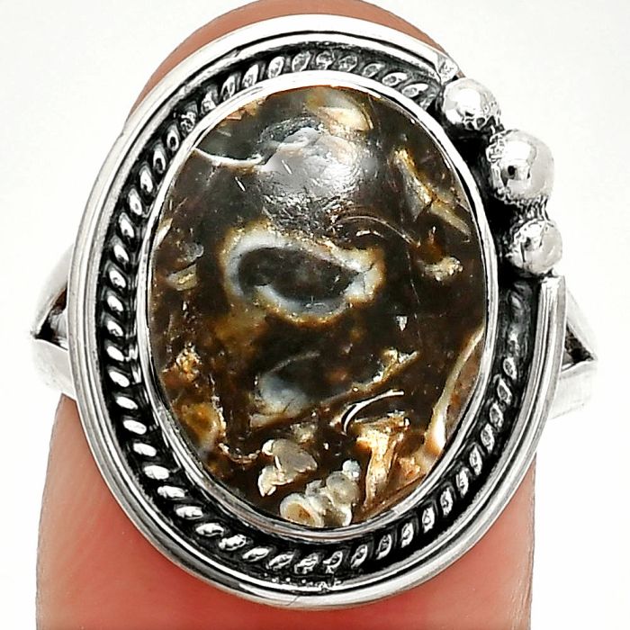 Turtella Jasper Ring size-8 SDR236257 R-1148, 12x15 mm
