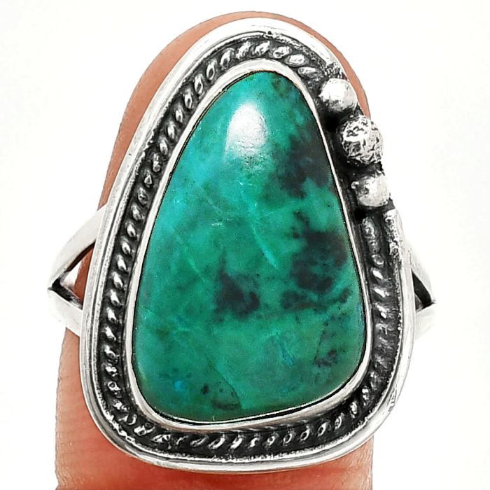 Azurite Chrysocolla Ring size-10 SDR236304 R-1148, 12x19 mm