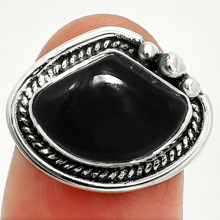 Black Onyx Ring size-7 SDR236321 R-1148, 10x14 mm
