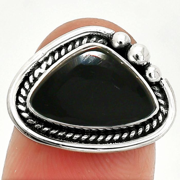 Black Onyx Ring size-7 SDR236348 R-1148, 9x14 mm