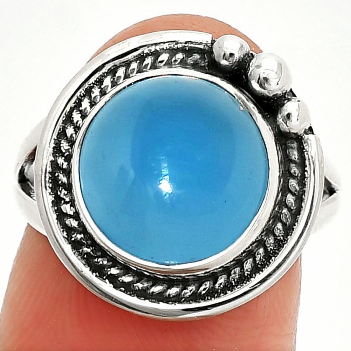 Blue Chalcedony Ring size-7 SDR236356 R-1148, 11x11 mm