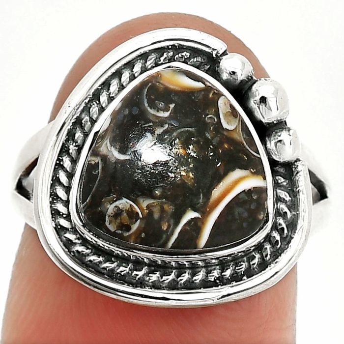 Turtella Jasper Ring size-7 SDR236378 R-1148, 11x11 mm
