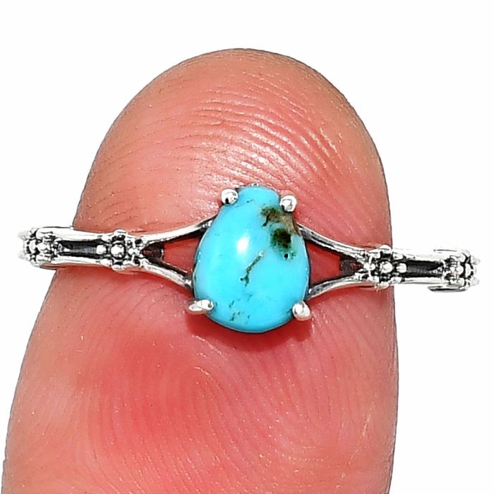 Natural Turquoise Morenci Mine Ring size-6 SDR236618 R-1720, 5x7 mm