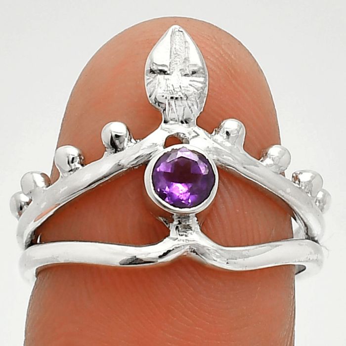 African Amethyst Ring size-7 SDR236753 R-1467, 4x4 mm