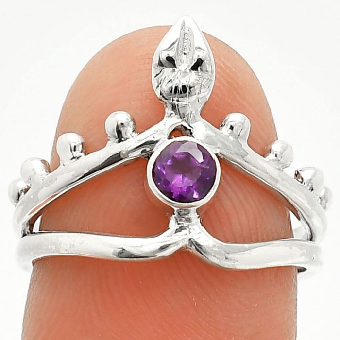 African Amethyst Ring size-7 SDR236754 R-1467, 4x4 mm