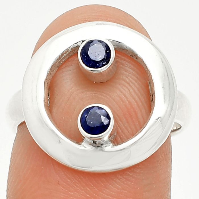 Blue Sapphire Ring size-7 SDR236811 R-1540, 3x3 mm