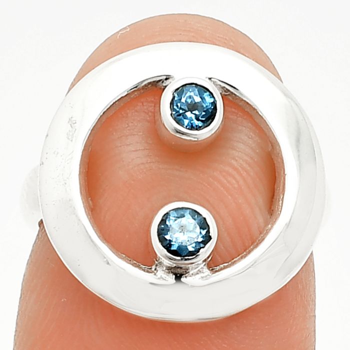 London Blue Topaz Ring size-5 SDR236845 R-1540, 3x3 mm