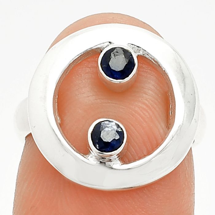Blue Sapphire Ring size-5 SDR236848 R-1540, 3x3 mm