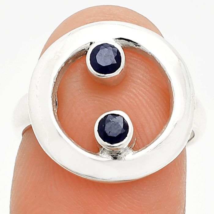 Blue Sapphire Ring size-6 SDR236849 R-1540, 3x3 mm