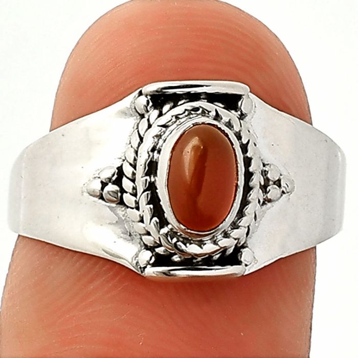 Carnelian Ring size-8 SDR237189 R-1397, 4x6 mm