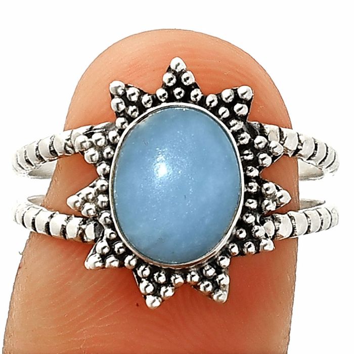Angelite Ring size-8.5 SDR237221 R-1095, 7x9 mm