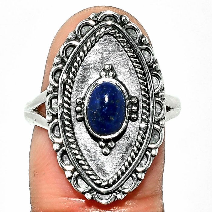 Lapis Lazuli Ring size-7.5 SDR237296 R-1557, 5x10 mm