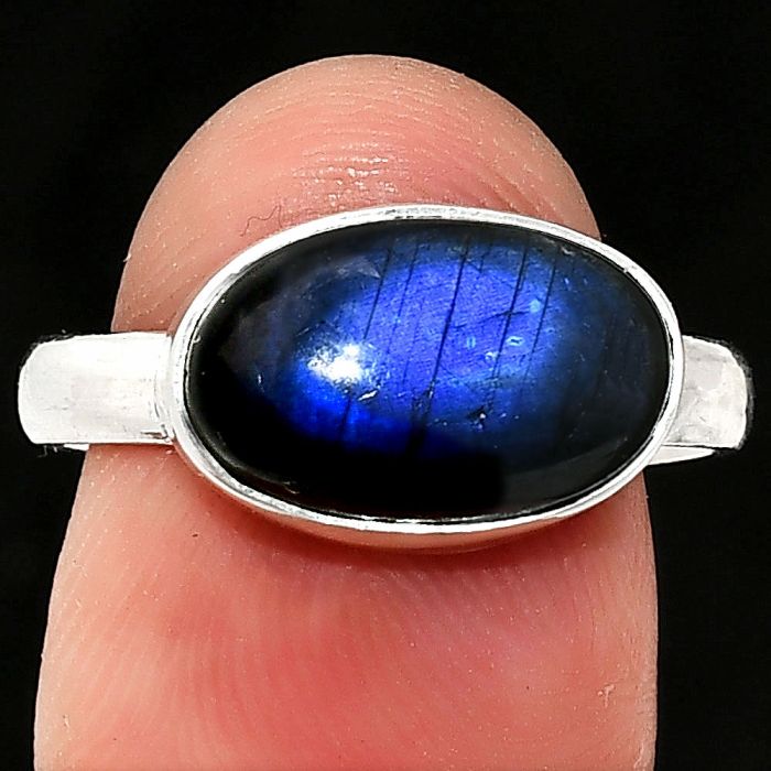Blue Fire Labradorite Ring size-9 SDR237437 R-1057, 9x13 mm