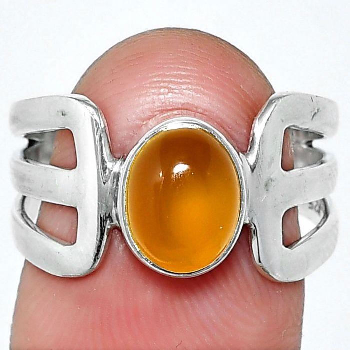Yellow Onyx Ring size-8 SDR237496 R-1162, 7x9 mm