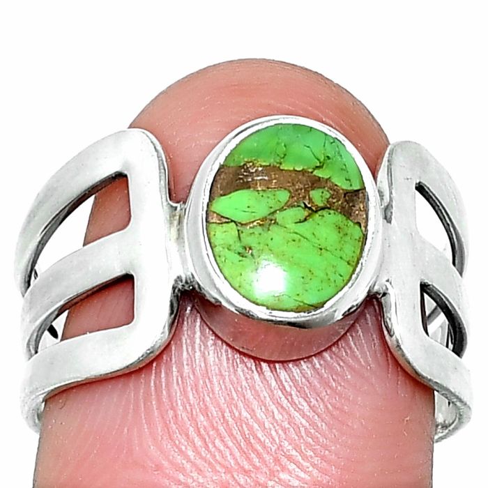 Copper Green Turquoise Ring size-8 SDR237522 R-1162, 8x10 mm