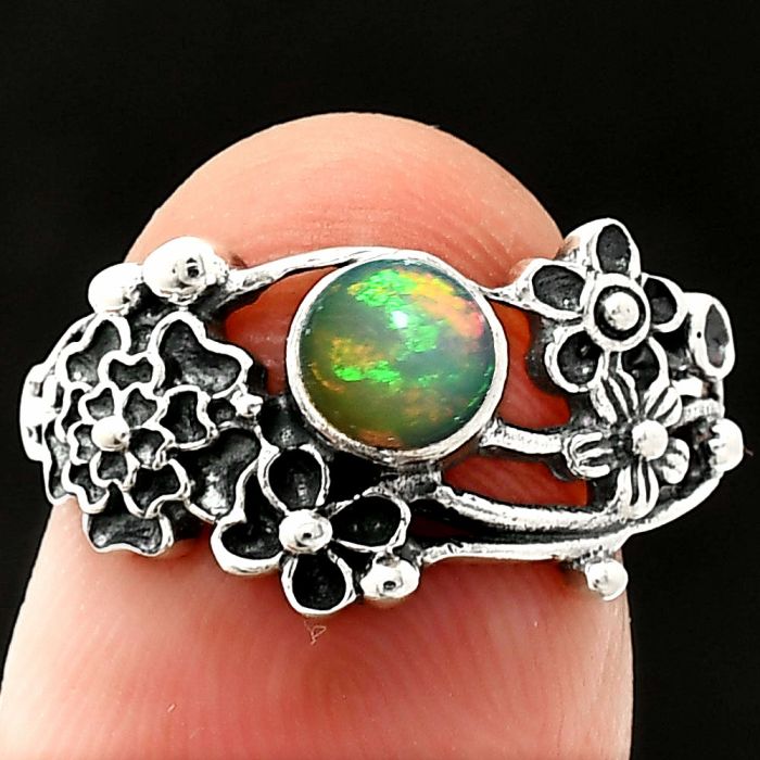Floral - Ethiopian Opal Ring size-8 SDR237836 R-1041, 5x5 mm