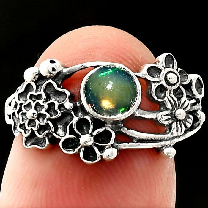 Floral - Ethiopian Opal Ring size-8 SDR237837 R-1041, 5x5 mm