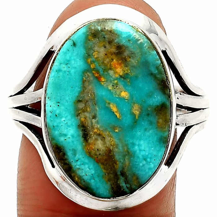 Natural Rare Turquoise Nevada Aztec Mt Ring size-9.5 SDR237857 R-1219, 14x19 mm