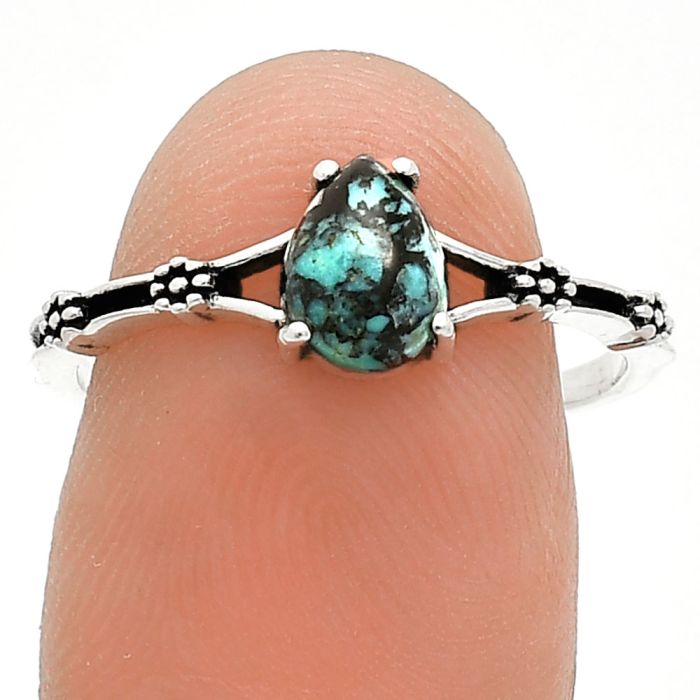 Lucky Charm Tibetan Turquoise Ring size-8 SDR238091 R-1720, 5x7 mm