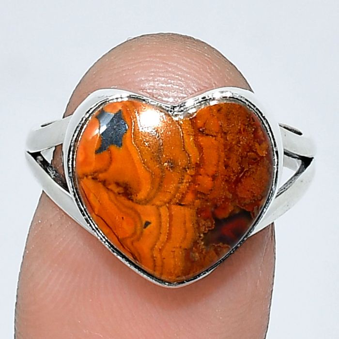 Heart - Rare Cady Mountain Agate Ring size-8 SDR238171 R-1073, 13x14 mm