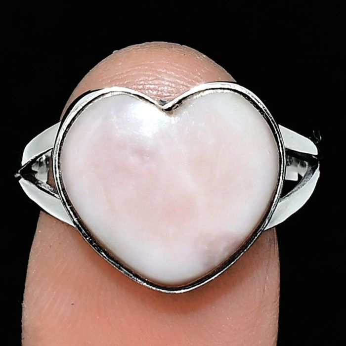Heart - Pink Opal Ring size-9 SDR238192 R-1073, 14x14 mm